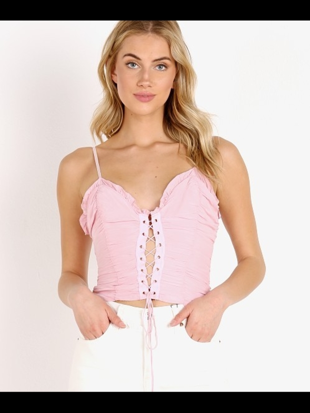 For Love & Lemons Palmetto Corset Cami Pink Victorian-inspired versatility